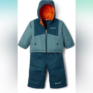Columbia kids snow bibs and coat
